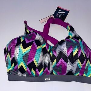 Victoria's Secret Mesh Multicolor Patterned Lightweight Sports Bra 36D NEW